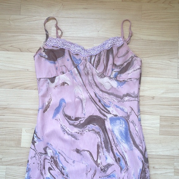 Marble Print Slip Dress - Picture 4 of 5